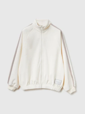 Benetton, Sweatshirt In Chenille With High Neck, Size: XL, Creamy White, Kids United Colors of Benetton