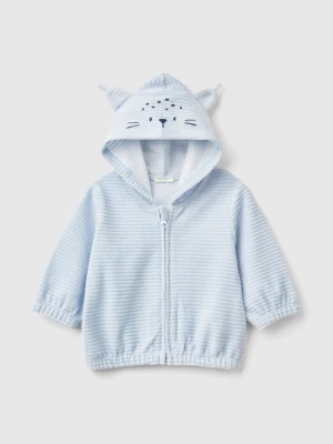 Benetton, Sweatshirt In Chenille With Hood, Size: 82, Sky Blue, Kids United Colors of Benetton