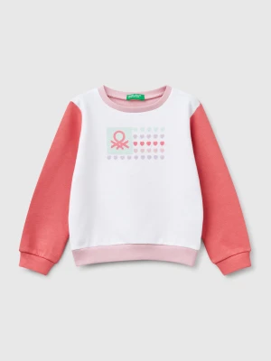 Benetton, Sweatshirt In Cotton With Glittery Print, size 116, Multi-color, Kids United Colors of Benetton