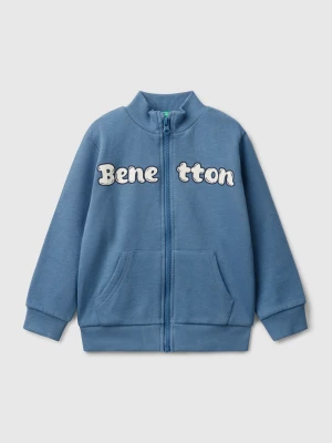 Benetton, Sweatshirt In Cotton With Zip, size 116, Light Blue, Kids United Colors of Benetton