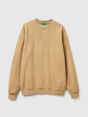 Benetton, Sweatshirt In Pure Cotton, Size: XS, Beige, Men United Colors of Benetton