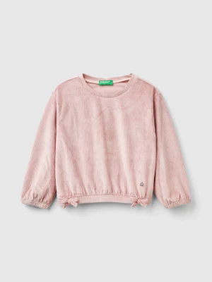 Benetton, Sweatshirt With Chenille Bows, size 116, Soft Pink, Kids United Colors of Benetton