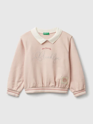 Benetton, Sweatshirt With Collar, size 116, Soft Pink, Kids United Colors of Benetton