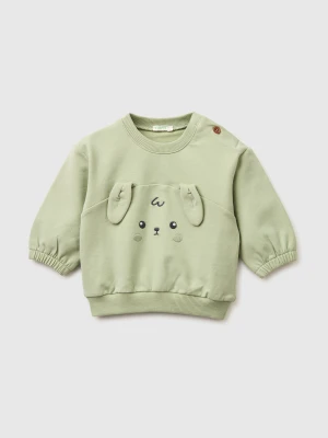 Benetton, Sweatshirt With Embroidery And Patches, Size: 82, Light Green, Kids United Colors of Benetton