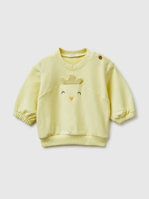 Benetton, Sweatshirt With Embroidery And Patches, Size: 82, Yellow, Kids United Colors of Benetton