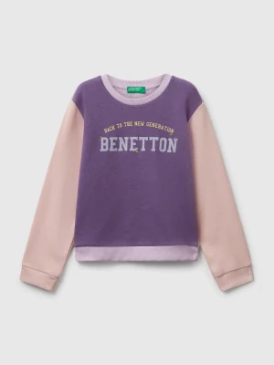 Benetton, Sweatshirt With Glittery Print, Size: 116, Kids United Colors of Benetton