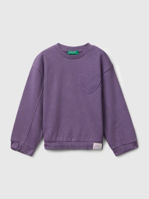 Benetton, Sweatshirt With Heart Patch, size 116, , Kids United Colors of Benetton