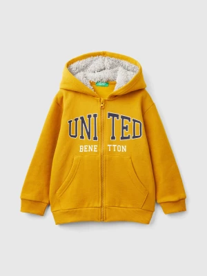 Benetton, Sweatshirt With Lined Hood, size 104, Mustard, Kids United Colors of Benetton