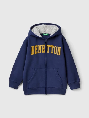 Benetton, Sweatshirt With Lined Hood, size XL, Dark Blue, Kids United Colors of Benetton