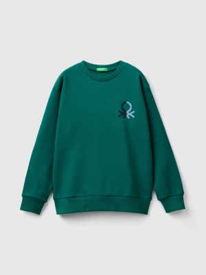 Benetton, Sweatshirt With Logo Print, size M, Dark Green, Kids United Colors of Benetton