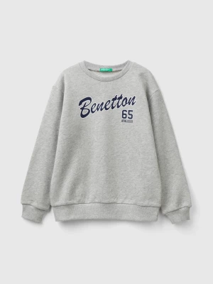 Benetton, Sweatshirt With Logo Print, size L, Light Gray, Kids United Colors of Benetton