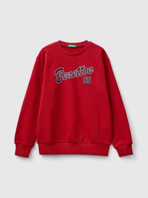 Benetton, Sweatshirt With Logo Print, size XL, Red, Kids United Colors of Benetton