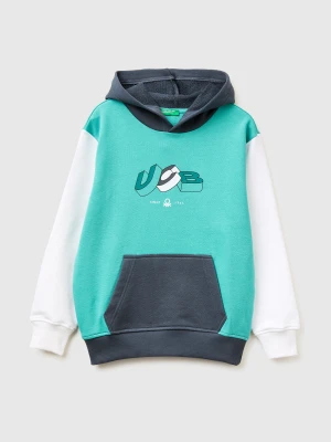 Benetton, Sweatshirt With Logo, Size: XL, Aqua, Kids United Colors of Benetton