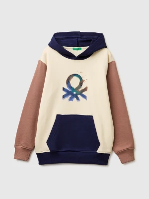 Benetton, Sweatshirt With Logo, Size: L, Beige, Kids United Colors of Benetton