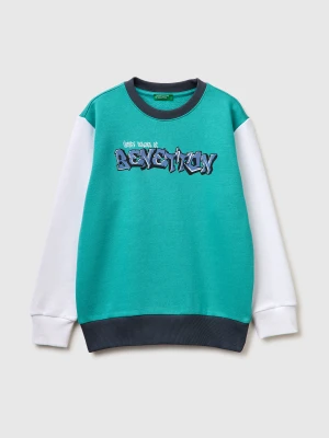 Benetton, Sweatshirt With Logo, Size: XL, Light Green, Kids United Colors of Benetton