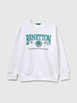 Benetton, Sweatshirt With Logo, Size: XL, White, Kids United Colors of Benetton