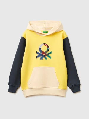 Benetton, Sweatshirt With Logo, Size: XL, Yellow, Kids United Colors of Benetton