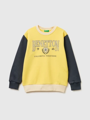 Benetton, Sweatshirt With Logo, Size: XL, Yellow, Kids United Colors of Benetton