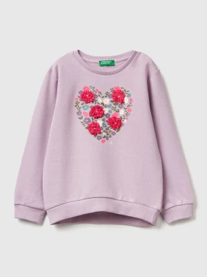 Benetton, Sweatshirt With Petal Look Applique, Size: 116, Kids United Colors of Benetton