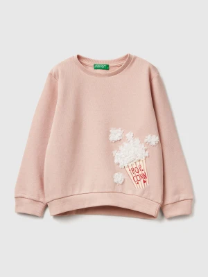 Benetton, Sweatshirt With Petal Look Applique, size 116, Soft Pink, Kids United Colors of Benetton