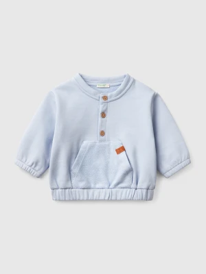 Benetton, Sweatshirt With Pocket In 100% Cotton, size 82, Sky Blue, Kids United Colors of Benetton