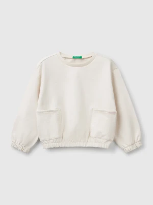 Zdjęcie produktu Benetton, Sweatshirt With Pockets, size 116, Beige, Kids United Colors of Benetton