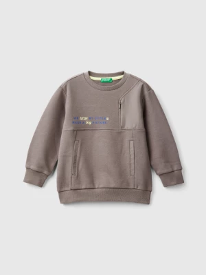 Benetton, Sweatshirt With Pockets, size 116, Dark Gray, Kids United Colors of Benetton