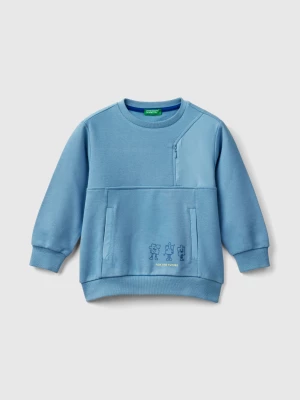 Benetton, Sweatshirt With Pockets, size 116, Light Blue, Kids United Colors of Benetton