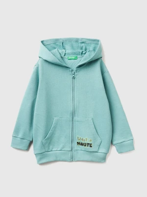 Benetton, Sweatshirt With Print, Size: 104, Sky Blue, Kids United Colors of Benetton