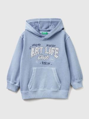 Benetton, Sweatshirt With Print, Size: 116, Sky Blue, Kids United Colors of Benetton