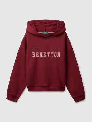 Benetton, Sweatshirt With Print, Size: S, Burgundy, Kids United Colors of Benetton