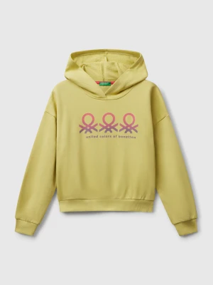 Benetton, Sweatshirt With Print, Size: S, Yellow, Kids United Colors of Benetton
