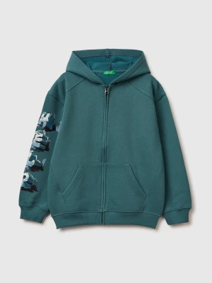 Benetton, Sweatshirt With Print, Size: XL, Teal, Kids United Colors of Benetton