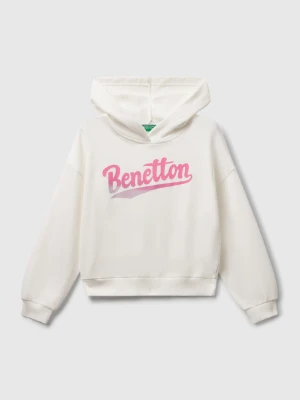 Benetton, Sweatshirt With Print, size XL, Creamy White, Kids United Colors of Benetton