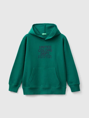 Benetton, Sweatshirt With Print, size XL, Dark Green, Kids United Colors of Benetton