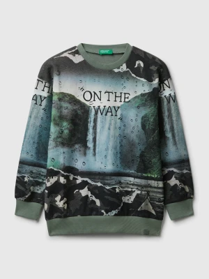 Benetton, Sweatshirt With Print, size XL, Gray, Kids United Colors of Benetton