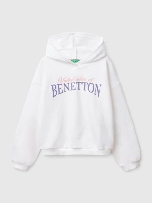 Benetton, Sweatshirt With Print, size XL, White, Kids United Colors of Benetton