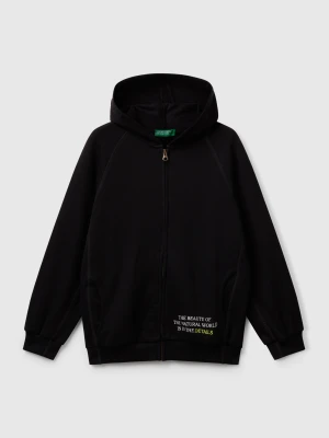 Benetton, Sweatshirt With Prints, size XL, Black, Kids United Colors of Benetton