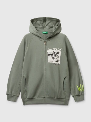 Benetton, Sweatshirt With Prints, size XL, Light Green, Kids United Colors of Benetton