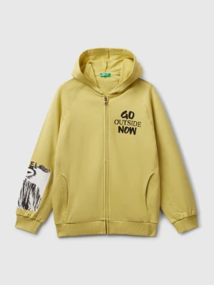 Benetton, Sweatshirt With Prints, size XL, Yellow, Kids United Colors of Benetton