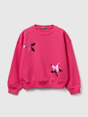 Benetton, Sweatshirt With Sequins, Size: XL, Fuchsia, Kids United Colors of Benetton