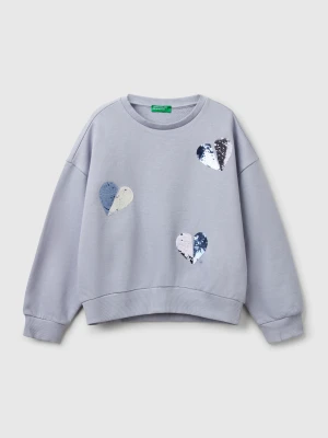 Benetton, Sweatshirt With Sequins, size XL, Periwinkle, Kids United Colors of Benetton