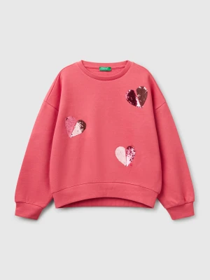 Benetton, Sweatshirt With Sequins, size XL, Salmon, Kids United Colors of Benetton