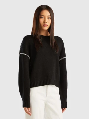 Benetton Sweter w kolorze czarnym rozmiar: L