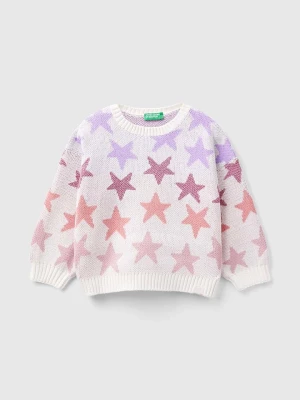 Benetton Sweter w kolorze fioletowo-jasnoróżowo-białym rozmiar: 90