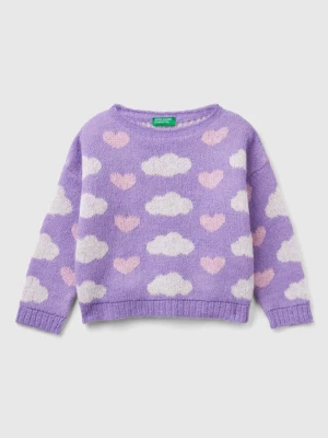 Benetton Sweter w kolorze fioletowym rozmiar: 98