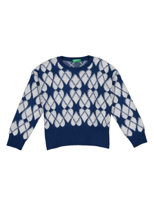 Benetton Sweter w kolorze granatowo-białym rozmiar: 122