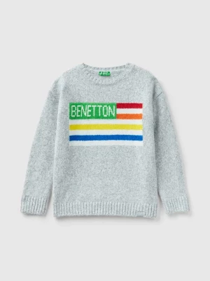 Benetton Sweter w kolorze jasnoszarym rozmiar: 140