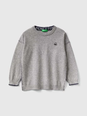 Benetton Sweter w kolorze jasnoszarym rozmiar: 82