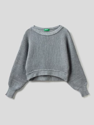 Benetton Sweter w kolorze szarym rozmiar: 122